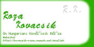 roza kovacsik business card